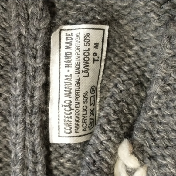 Hand Knit Sweater Jacket Wool Blend  Small/Medium - Picture 7 of 7